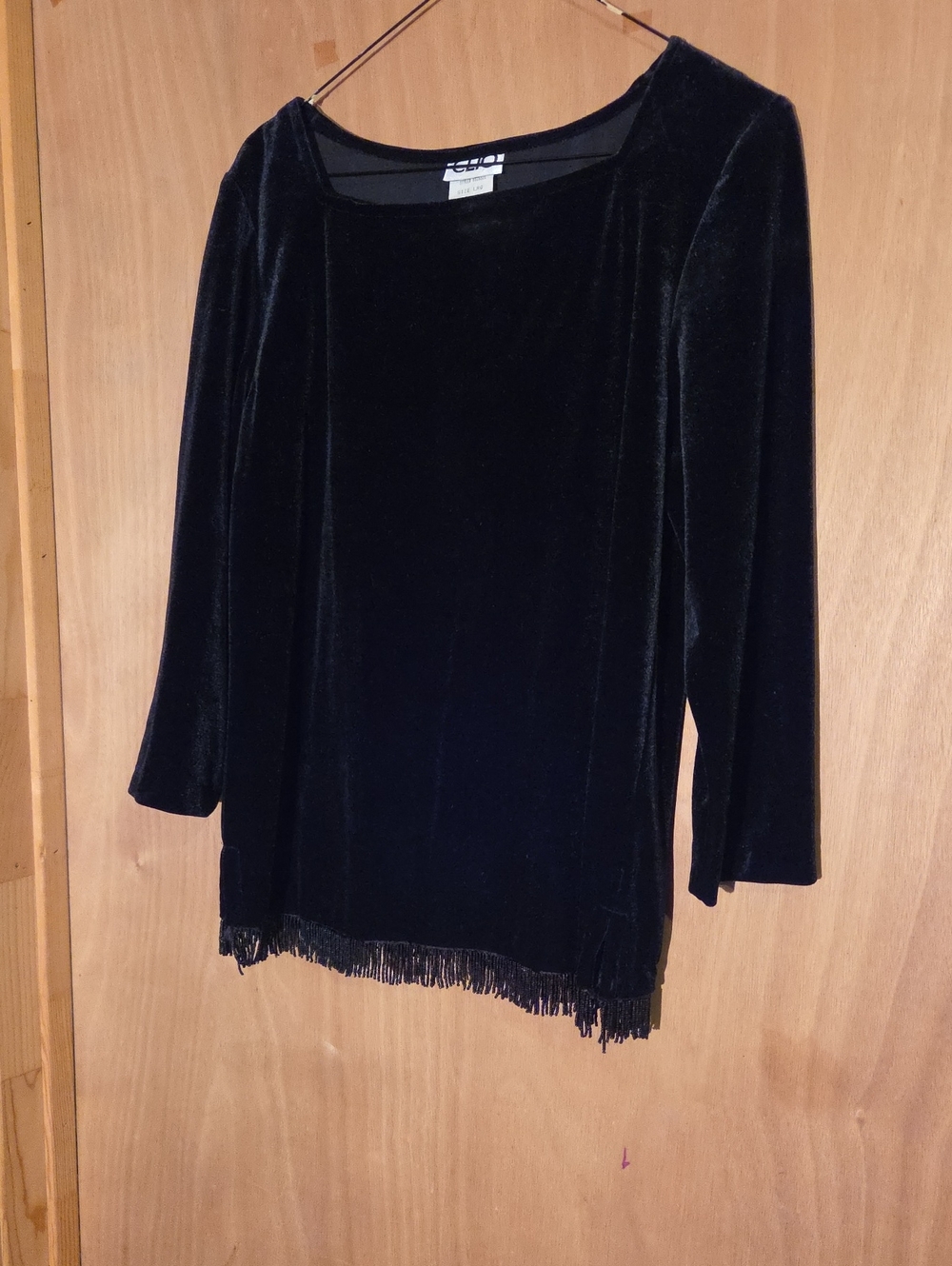 Clio Black Velvet Fringe Tunic